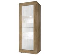taylor wooden display cabinet 2 doors in mercure and white with led