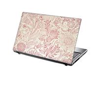 TaylorHe 13-14 inch Laptop Skin Vinyl Decal with Colorful Patterns and Leather Effect Laminate MADE IN BRITAIN Pink Flowers Birds