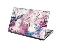 TaylorHe 13-14 inch Laptop Skin Vinyl Decal with Colorful Patterns and Leather Effect Laminate MADE IN England Pink Blue Abstract Painting