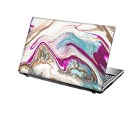 TaylorHe 13-14 inch Laptop Skin Vinyl Decal with Colorful Patterns and Leather Effect Laminate MADE IN England Pink Blue Marble