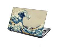 TaylorHe 13-14 inch Laptop Skin Vinyl Decal with Colorful Patterns and Leather Effect Laminate MADE IN England Vintage Drawing Great Wave