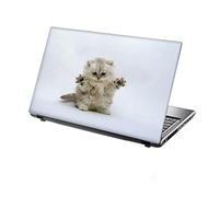 TaylorHe 13-14 inch Laptop Skin Vinyl Decal with Colorful Patterns and Leather Effect Laminate MADE IN England Cute Kitten