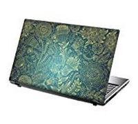 TaylorHe 15.6 inch 15 inch Laptop Skin Vinyl Decal with Colorful Patterns and Leather Effect Laminate MADE IN BRITAIN Blue Vintage Patterns Flowers and Birds