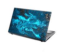 TaylorHe 15.6 inch 15 inch Laptop Skin Vinyl Decal with Colorful Patterns and Leather Effect Laminate MADE IN England Flowing Energy Gold Dust