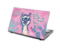 TaylorHe 15.6 inch 15 inch Laptop Skin Vinyl Decal with Colorful Patterns and Leather Effect Laminate MADE IN England Llama Tropical Plants