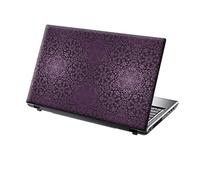 TaylorHe 15.6 inch 15 inch Laptop Skin Vinyl Decal with Colorful Patterns and Leather Effect Laminate MADE IN BRITAIN Pretty Purple Pattern