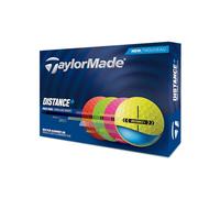 TAYLORMADE DISTANCE+ GOLF BALLS - MULTI COLOUR PACK (12 BALLS)