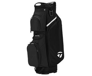 TaylorMade Golf Club Bag, 2024, Black, Lightweight, Large Integrated Cooler, Cart Strap Pass Thru, 14-way Top, Pushcart Enabled Base