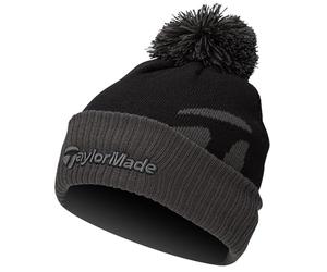 TaylorMade Men's Bobble Beanie Hat, Black, One Size