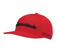 taylormade red snap back flat bill golf cap stealth tp5