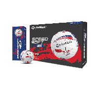 TaylorMade SpeedSoft INK Golf Balls BLU/RED dz