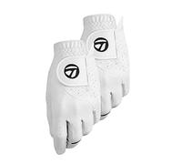 TaylorMade Stratus Tech Glove 2-Pack (White, Left Hand, Medium), White(Medium, Worn on Left Hand)