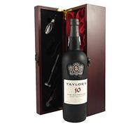 Taylors 10 year old 2015 Tawny Port 75CL in a silk lined box with four wine accessories 1 x 750ml