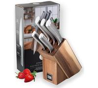 Taylor's Eye Witness Stratford Black Painted 5 Piece Hollow Handle Acacia Wood Knife Block Set