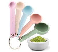 Taylors Eye Witness 5 Piece Silicone Measuring Spoon Set - Zero Plastic, LFGB Food Grade Kitchen Utensils for Accurate Baking & Cooking. Includes ¼ TSP, ½ TSP, 1 TSP, ½ tbsp & 1 tbsp. Muted Colours