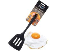 Taylors Eye Witness Black Extra Wide Silicone Slotted Spatula - Dishwasher Safe. Great for Non-Stick Frying Pans. Liquid Drainage Slots. Odour, Stain & Heat Resistant (260°C/500°F). 5 Yr Guarantee