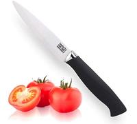 Taylors Eye Witness Ceramic Blade Paring Knife with Sheath 4 Inch/10 cm. White Zirconia Ceramic Blade with Black Soft Grip Handle. Corrosion/Rust Resistant. Stays Sharp far Longer Than Steel.