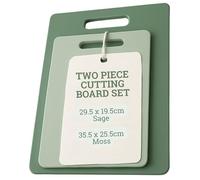 Taylor's Eye Witness Chopping Board Set - Sage & Moss Coloured Cutting Boards for Kitchen, Dishwasher Safe, Non-Slip with Handle, Ideal for Meal Prep, Set of 2, Medium & Large