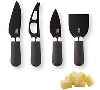 Taylors Eye Witness Chrome 4pc Cheese Knife Set - Stylish Brooklyn Range Cheese Knives Box Set. with Hard Ceramic Blades & Soft Grip Handles for Easy Control. 2 Year Guarantee.