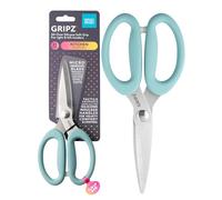 Taylors Eye Witness Gripz 21cm Kitchen Scissors Aqua - Micro-Serrated Stainless Steel Blades, Soft Grip Silicone Handles, Ambidextrous Food & Cooking Scissors for Everyday Kitchen Use