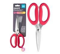 Taylors Eye Witness Gripz 21cm Kitchen Scissors Cardinal - Micro-Serrated Stainless Steel Blades, Soft Grip Silicone Handles, Ambidextrous Food & Cooking Scissors for Everyday Kitchen Use