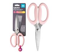 Taylors Eye Witness Gripz 21cm Kitchen Scissors Cherry Blossom - Micro-Serrated Stainless Steel Blades, Soft Grip Silicone Handles, Ambidextrous Food & Cooking Scissors for Everyday Kitchen Use