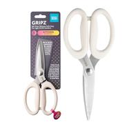 Taylors Eye Witness Gripz 21cm Kitchen Scissors Oyster - Micro-Serrated Stainless Steel Blades, Soft Grip Silicone Handles, Ambidextrous Food & Cooking Scissors for Everyday Kitchen Use