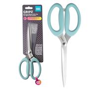 Taylors Eye Witness Gripz 24cm Household Scissors Aqua - Precision-Ground Stainless Steel Blades, Soft Grip Silicone Handles, Ambidextrous Multi-Purpose Scissors for Everyday Household Use