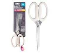 Taylors Eye Witness Gripz 24cm Household Scissors Oyster - Precision-Ground Stainless Steel Blades, Soft Grip Silicone Handles, Ambidextrous Multi-Purpose Scissors for Everyday Household Use