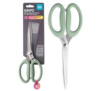 Taylors Eye Witness Gripz 24cm Household Scissors Sage - Precision-Ground Stainless Steel Blades, Soft Grip Silicone Handles, Ambidextrous Multi-Purpose Scissors for Everyday Household Use
