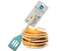 Taylors Eye Witness Large Silicone Buttermilk & Turquoise Slotted Spatula - Dishwasher Safe. For Non-Stick Frying Pans. Slotted For Drainage. Odour, Stain, Heat Resistant(260°C/500°F) 5 Year Guarantee