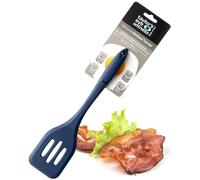Taylors Eye Witness Large Silicone Denim Blue Slotted Spatula - Dishwasher Safe. Great for Non-Stick Frying Pans. Slotted for Drainage. Odour, Stain & Heat Resistant (260°C/500°F). 5 Year Guarantee