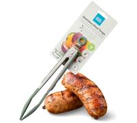 Taylors Eye Witness Large Steel Sage Silicone Tongs - Dishwasher Safe. Sturdy Build, Non-Scratch Heads and Convenient Locking Mechanism. Odour, Stain & Heat Resistant (260°C/500°F). 5 Year Guarantee