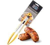 Taylors Eye Witness Large Steel Yellow Silicone Tongs - Dishwasher Safe. Sturdy Build, Non-Scratch Heads, Convenient Locking Mechanism. Odour, Stain & Heat Resistant (260°C/500°F). 5 Year Guarantee