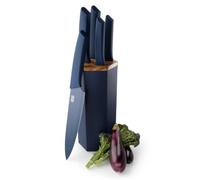Taylors Eye Witness Manhattan 5 PC Knife Block Set - Precision Ground Kitchen Knife Set. Includes Paring, All Purpose, Carving, Bread & Chefs Knives. Non-Stick Blades & Soft Touch Handles. Navy Blue