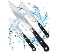 Taylors Eye Witness Oxford Kitchen 3pce Knife Set - 9cm/3.5” Paring, 13cm/5” Utility, 15cm/6” Chef Knives. Full Tang Blade, Razor Sharp, Stainless Steel. Classic Triple Brass Rivet Handle