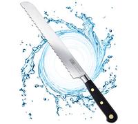 Taylors Eye Witness Oxford Professional Serrated Bread Knife - 20cm/8” Full Tang Toothed Blade, Finely Ground Razor Stainless Steel. Traditional Triple Brass Rivet Comfort Handle.