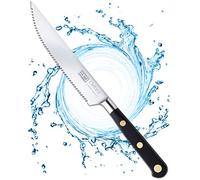 Taylors Eye Witness Oxford Professional Serrated Utility Knife - 13cm/5” Full Tang Toothed Blade, High Grade Finely Ground Stainless Steel. Traditional Triple Brass Rivet Comfort Handle.
