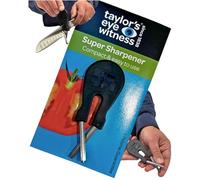 Taylors Eye Witness Pocket Sized Knife Sharpener - Easy To Use Manual Pull Through Sharpening Tool For Plain Edge Knives. Popular Handheld Kitchen Gadget for Honing Steel Knives.
