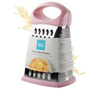 Taylor's Eye Witness Professional 4-Sided Box Grater - 20cm Stainless Steel Hand-Held Cheese Grater, Zester & Slicer with Non-Slip Base for Vegetables, Citrus Fruit, Coconut. Cherry Blossom Coloured.