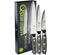 Taylors Eye Witness Quantum Pakka Wood Handle Kitchen Knife Set - 3 Knives. Premium High Hardness Exotic Super-Steel Core, Between 66 Premium Steel Alloy Layers, Damascus Hamaguriba Grind Profile