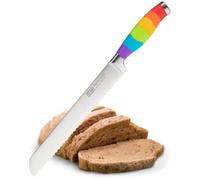 Taylors Eye Witness Rainbow Coloured 20cm/8" Bread Knife Syracuse Collection, Ultra Fine Cutting Edge, Razor Sharp Blade. Soft Textured Grip with Multicoloured Rubberised Handle.
