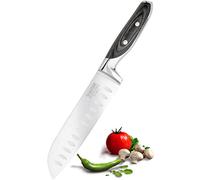 Taylors Eye Witness Sabatier Professional Oriental Santoku Knife - 5in/12cm Full Tang Blade Forged from High Chrome Taper Ground Stainless Steel, Twin Rivet Pakka Wood Handle. Sharper for Longer