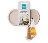 Taylor's Eye Witness Salt and Pepper Mill Tray - Non-Slip Silicone Pepper Grinder Rest for Spoon, Oil & Condiment Bottles. Kitchen Counter & Dining Table Protector. 17x9x0.9cm. Oyster Colour