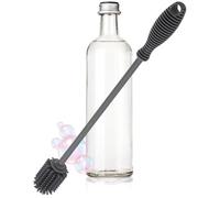 Taylor's Eye Witness Silicone Bottle Brush - 31cm Bottle Cleaner For Water Bottles, Baby Bottles, Sports Bottles. Long Handle & Thick Bristles For Cleaning Narrow-Neck Vases, Cups, Glassware. Graphite