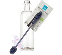 Taylor's Eye Witness Silicone Bottle Brush - 31cm Bottle Cleaner For Water Bottles, Baby Bottles, Sports Bottles. Long Handle & Thick Bristles For Cleaning Narrow-Neck Vases, Cups, Glassware. Denim