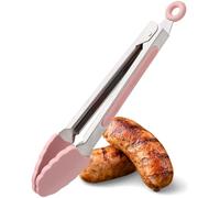 Taylors Eye Witness Small Steel Cherry Blossom Silicone Tongs - Dishwasher Safe. Sturdy Build, Non-Scratch Heads, Convenient Locking System. Odour, Stain, Heat Resistant (260°C/500°F) 5 Year Guarantee