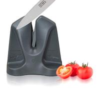 Taylors Eye Witness SureSharp Double Action Knife Sharpener - Rubber Grip Base. Pull Up to Sharpen, Pull Down to Hone. Easy Dual Use for All Knife Types