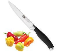 Taylors Eye Witness Syracuse All Purpose Kitchen Knife - Professional 13cm/5” Cutting Edge, Multi Use. Ultra Fine Blade, Precision Ground Razor Sharp. Soft Textured Grip Matte Black Handle.