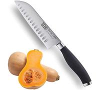 Taylors Eye Witness Syracuse Oriental Santoku Kitchen Knife - Professional 13cm/5 Inch Cutting Edge, Multi Use. Ultra Fine Dimpled, Razor Sharp Blade. Soft Textured Grip Matte Black Handle.